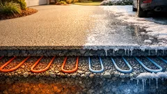 This heated driveway system stores summer heat to melt winter ice