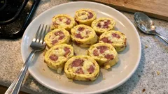 Air Fryer Frittata Roll with Cream Cheese and Salami—An Easy Make-Ahead Appetizer