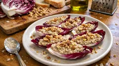 No-Cook Radicchio Boats with Creamy Walnut Spread (A Make-Ahead Party Bite)